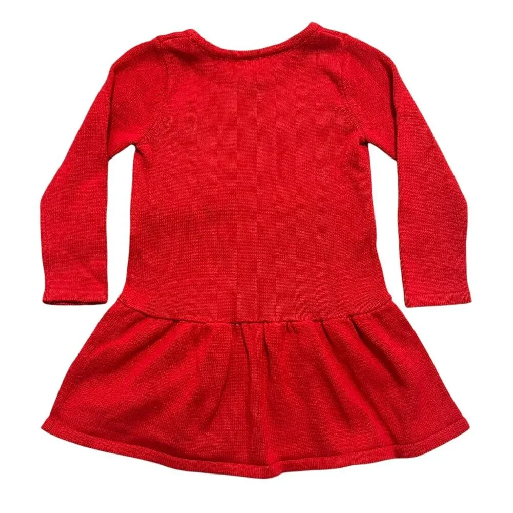 Gymboree 4Y Red Christmas Reindeer Sweater Dress